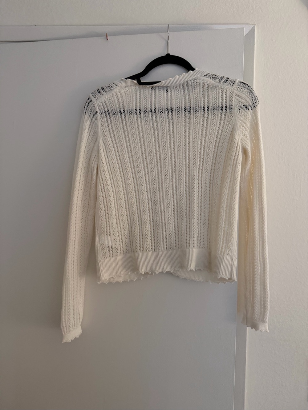 GAP Cream Open-Knit Button Cardigan - Picture 2 of 3